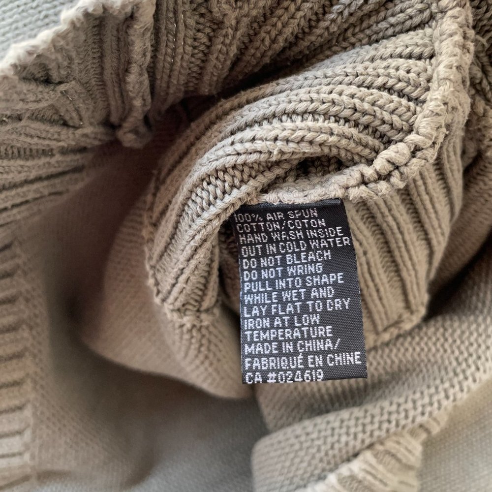 Orly | Sage Green Cotton Turtleneck Sweater - Size L - Picture 8 of 10